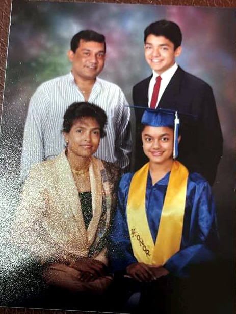 Aziz Ul Haque with his wife and children